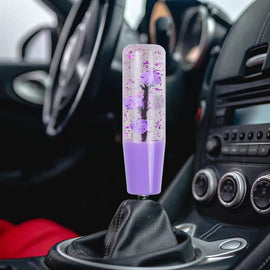 Brand New Universal 150mm Sakura Purple Glitter Rose Flowers Manual Car Gear Stick Shift Knob M8 M10 M12