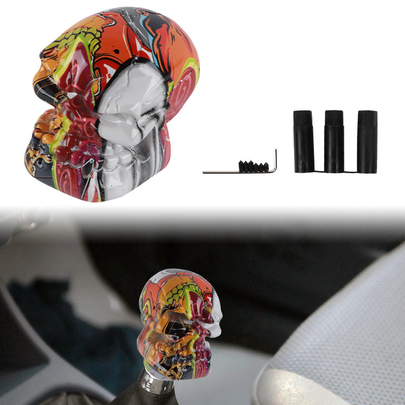 Brand New Universal V4 Skull Head Style Design Car Manual Stick Shifter Gear Shift Knob M8 M10 M12