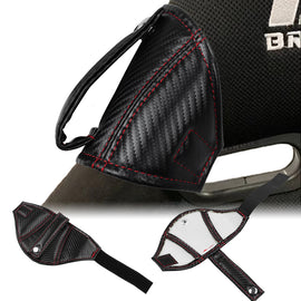 Brand New Universal JDM Carbon Fiber PVC Leather W/Red Stitching RECARO/BRIDE Bucket Seat Belt Guide Holder Protector