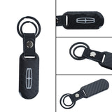 Brand New Universal 100% Real Carbon Fiber Keychain Key Ring For Lincoln