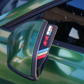 BRAND NEW 2PCS MUGEN Black Rubber Car Rear View Side Mirror Rain Board Eyebrow Guard Sun Visor