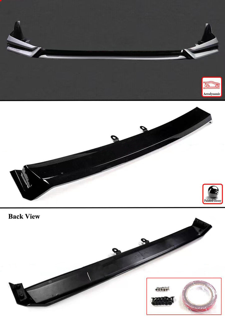 BRAND NEW 4PCS 2022-2023 Honda Civic 11th Gen Yofer Painted V3 Blk Lunar Silver Bumper Lip Splitter Kit