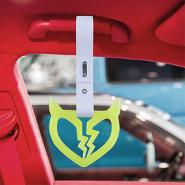 Brand New Devil Demon Broken Heart Yellow Glow In The Dark JDM TSURIKAWA Ring Subway Train Bus Handle Strap Charm Drift