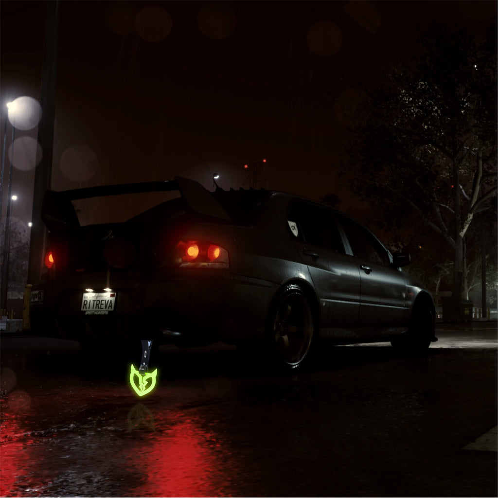 Brand New Devil Demon Broken Heart Glow In The Dark Red JDM TSURIKAWA Ring Subway Train Bus Handle Strap Charm Drift