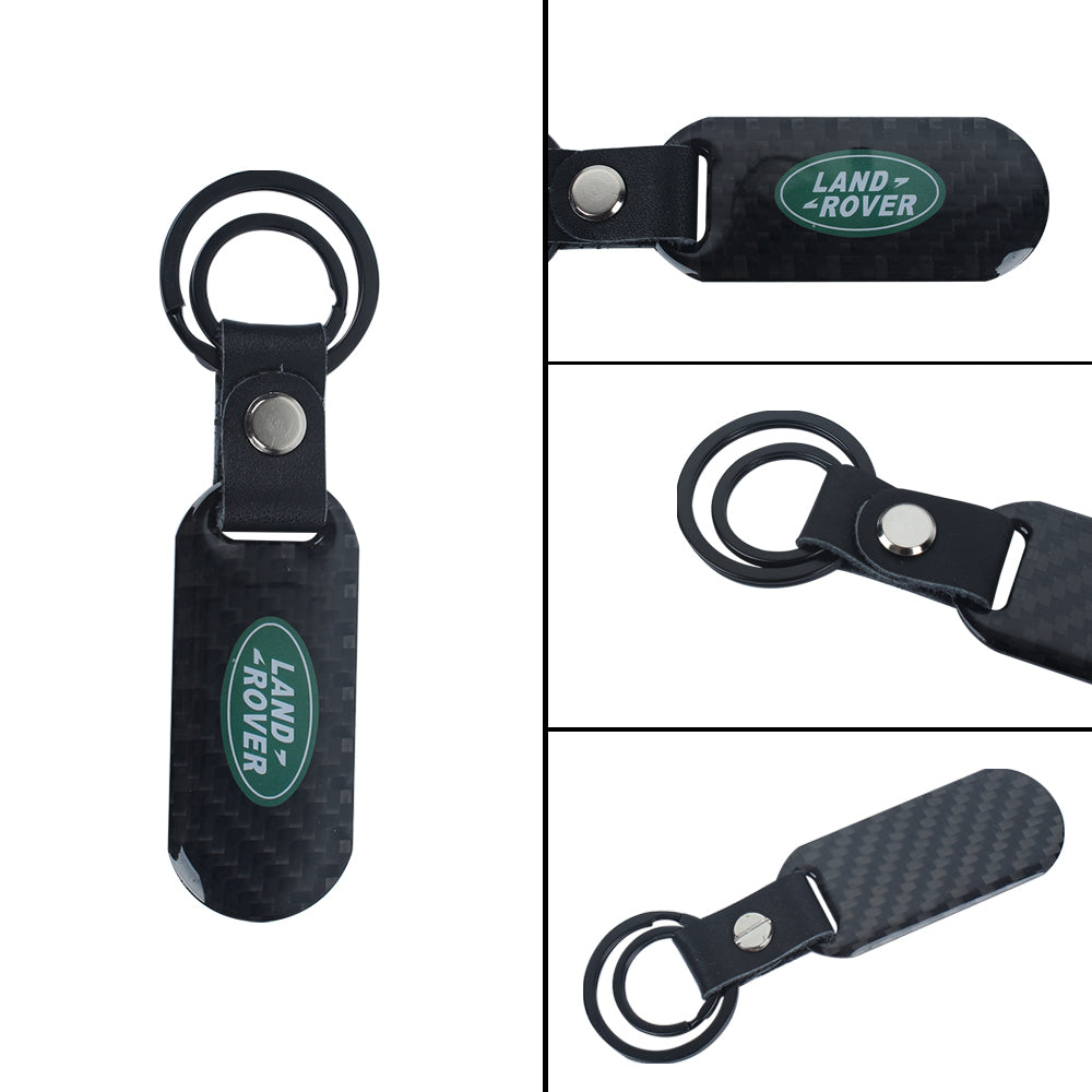 Brand New Universal 100% Real Carbon Fiber Keychain Key Ring For Land Rover