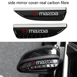 Brand New 2PCS Universal Mazda Carbon Fiber Rear View Side Mirror Visor Shade Rain Shield Water Guard