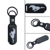 Brand New Universal 100% Real Carbon Fiber Keychain Key Ring For Mustang