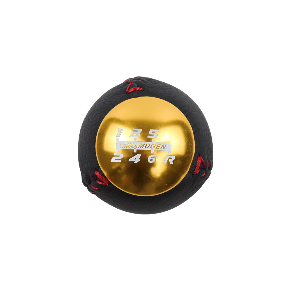 BRAND NEW JDM Mugen Leather 6 Speed Shift Knob Gold HONDA CRZ Type R Civic FA5 FG2 SI
