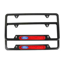 Load image into Gallery viewer, Brand New Universal 2PCS Ford Racing Carbon Fiber Look Metal License Plate Frame