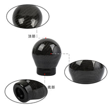 Load image into Gallery viewer, Brand New Universal Real Carbon Fiber Black Round Ball Manual Car Racing Gear Shift Knob Shifter M12 M10 M8