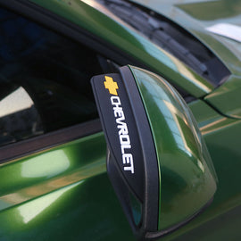 BRAND NEW 2PCS CHEVROLET Black Rubber Car Rear View Side Mirror Rain Board Eyebrow Guard Sun Visor