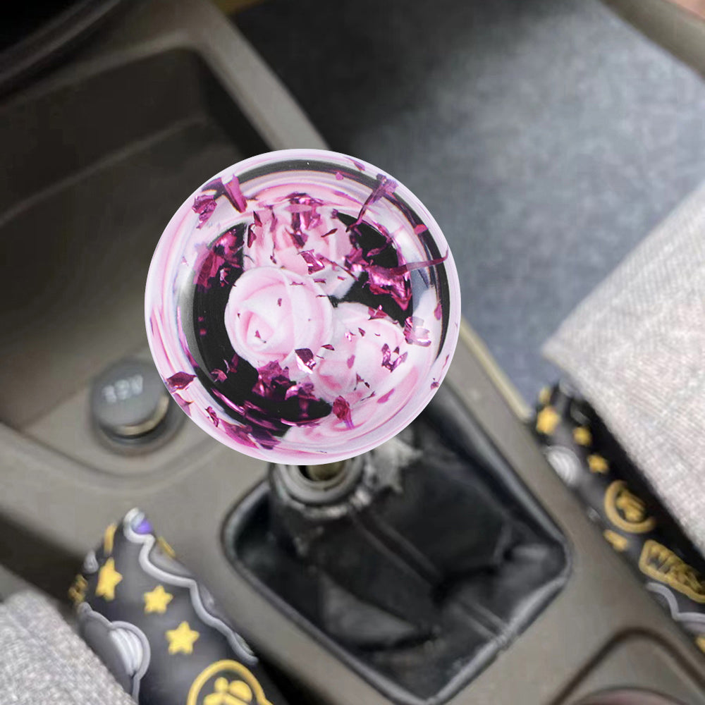 gear shift knobs for automatic Brand New Glitter Light Pink Rose Flower Stick Shift Knob Automatic Ge – JK Racing Inc