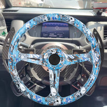 Load image into Gallery viewer, BRAND NEW UNIVERSAL 350MM 14&#39;&#39; Graphic Skull Look Style Acrylic Deep Dish 6 Holes Steering Wheel w/Horn Button Cover