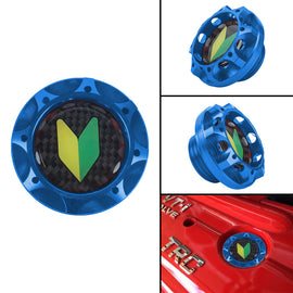 Brand New Toyota Jdm Beginner Leaf Real Carbon Fiber Sticker ALUMNIUM Blue Billet Engine Oil FILLER Cap