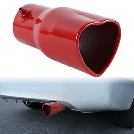 Brand New Universal Red Heart Shaped Stainless Steel Car Exhaust Pipe Muffler Tip Trim Staight
