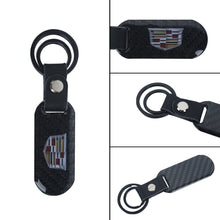 Load image into Gallery viewer, Brand New Universal 100% Real Carbon Fiber Keychain Key Ring For Cadillac