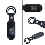 Brand New Universal 100% Real Carbon Fiber Keychain Key Ring For Cadillac