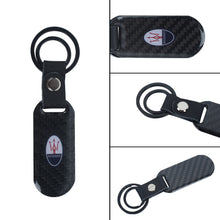 Load image into Gallery viewer, Brand New Universal 100% Real Carbon Fiber Keychain Key Ring For Maserati