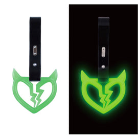 Brand New Devil Demon Broken Heart Green Glow In The Dark JDM TSURIKAWA Ring Subway Train Bus Handle Strap Charm Drift