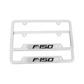 Brand New Universal 2PCS F-150 Silver Metal License Plate Frame