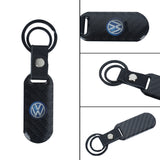 Brand New Universal 100% Real Carbon Fiber Keychain Key Ring For Volkswagen