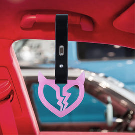 Brand New Devil Demon Broken Heart Pink Glow In The Dark Green JDM TSURIKAWA Ring Subway Train Bus Handle Strap Charm Drift