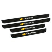 Load image into Gallery viewer, Brand New 4PCS Universal Chevrolet Silver Rubber Car Door Scuff Sill Cover Panel Step Protector