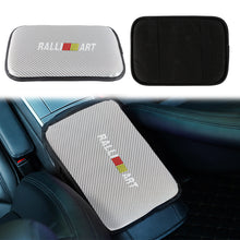 Load image into Gallery viewer, BRAND NEW UNIVERSAL RALLIART CARBON FIBER SILVER Car Center Console Armrest Cushion Mat Pad Cover