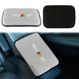 BRAND NEW UNIVERSAL RALLIART CARBON FIBER SILVER Car Center Console Armrest Cushion Mat Pad Cover