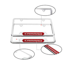Load image into Gallery viewer, Brand New Universal 2PCS Camaro Chrome Metal License Plate Frame