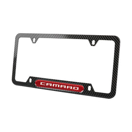 Brand New Universal 1PCS CAMARO Carbon Fiber Look Metal License Plate Frame