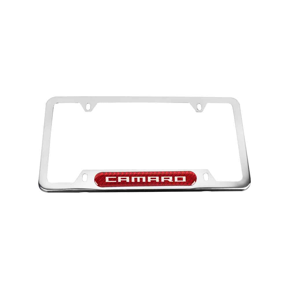 Brand New Universal 2PCS Camaro Chrome Metal License Plate Frame