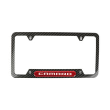 Load image into Gallery viewer, Brand New Universal 2PCS CAMARO Carbon Fiber Look Metal License Plate Frame