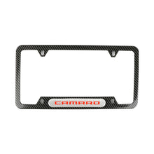 Load image into Gallery viewer, Brand New Universal 2PCS Camaro Carbon Fiber Look Metal License Plate Frame