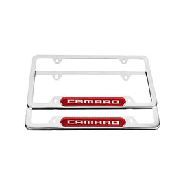 Brand New Universal 2PCS Camaro Chrome Metal License Plate Frame