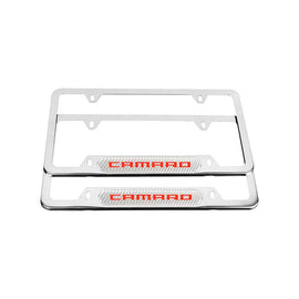 Brand New Universal 2PCS Camaro Chrome Metal License Plate Frame