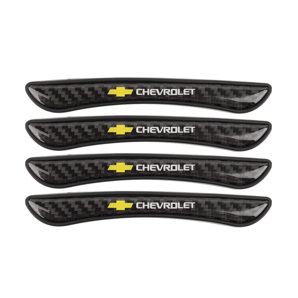 Brand New 4PCS Chevrolet Real Carbon Fiber Anti Scratch Badge Car Door Handle Cover Trim