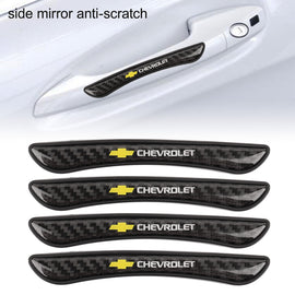 Brand New 4PCS Chevrolet Real Carbon Fiber Anti Scratch Badge Car Door Handle Cover Trim