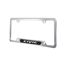 Load image into Gallery viewer, Brand New Universal 2PCS CIVIC Chrome Metal License Plate Frame
