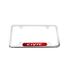 Load image into Gallery viewer, Brand New Universal 1PCS CIVIC Chrome Metal License Plate Frame