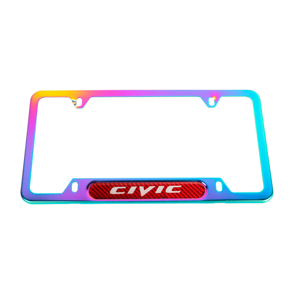 Brand New Universal 2PCS Honda Civic Neo Chrome Metal License Plate Frame