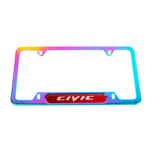 Load image into Gallery viewer, Brand New Universal 2PCS Honda Civic Neo Chrome Metal License Plate Frame