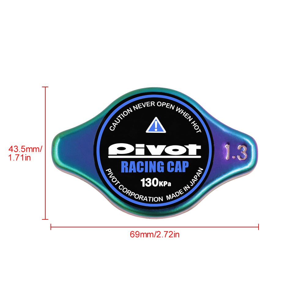 Brand New JDM 1.3bar 9mm Pivot Racing Neo Chrome Racing Cap High Pressure Radiator Cap For Universal