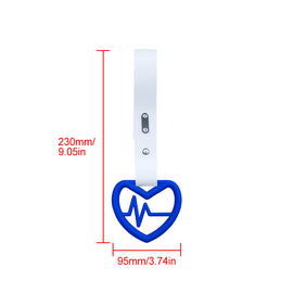 Brand New Heartbeats Blue JDM TSURIKAWA Ring Subway Train Bus Handle White Strap Charm Drift