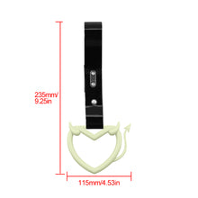 Load image into Gallery viewer, Brand New Devil Love Heart Glow In The Dark Green JDM TSURIKAWA Ring Subway Train Bus Handle Black Strap Charm Drift