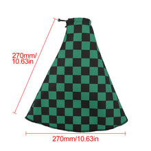 Load image into Gallery viewer, Brand New Universal Checkered Green Black Stitch Fabric Gear Manual Shifter Shift Knob Boot