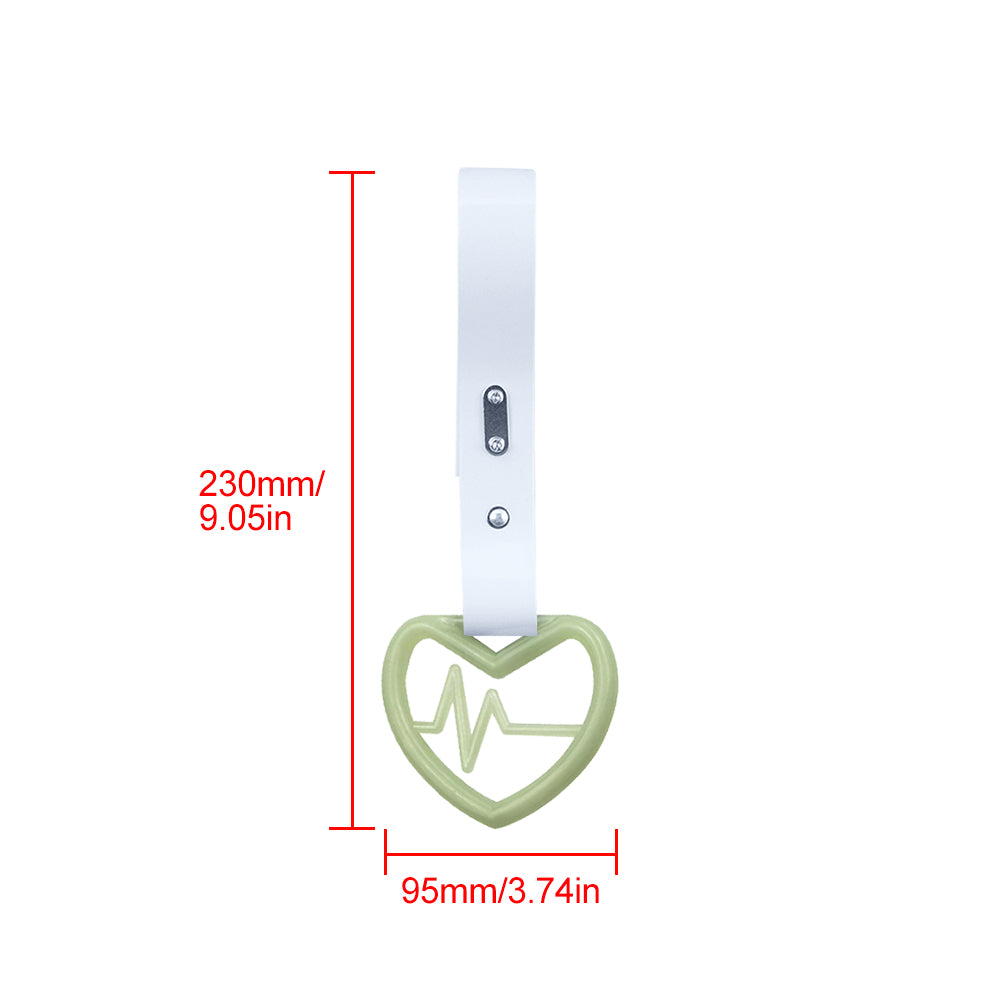 Brand New Heartbeats Glow In Dark Green JDM TSURIKAWA Ring Subway Train Bus Handle White Strap Charm Drift