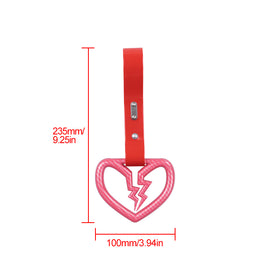 Brand New Pink Broken Heart Carbon Fiber JDM TSURIKAWA Ring Subway Train Bus Handle Strap Charm Drift