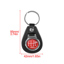 Load image into Gallery viewer, Brand New HKS 6 Speed Black Leather Keychain Keyfob Silver Keyring JDM Gift