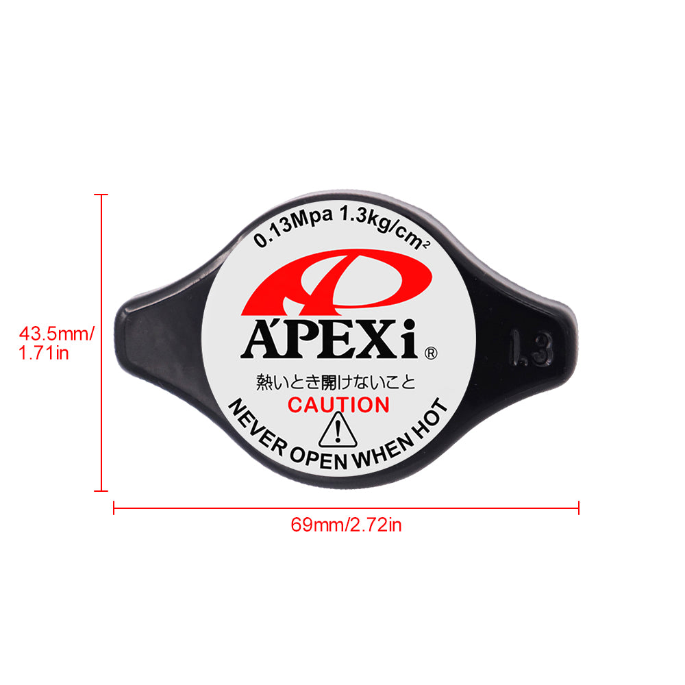Brand New JDM 1.3bar 9mm APEXI Racing Black Racing Cap High Pressure Radiator Cap For Universal